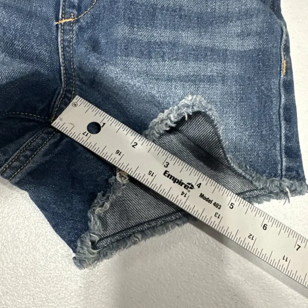 Old Navy Jeans Girls S 6/7 Denim Short Overalls Blue Adjustable Straps Jumper